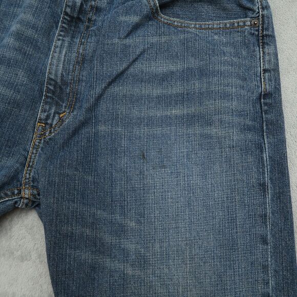 Levi's 505 Jeans Mens Size 38x32 Blue Regular Straight Rigid Denim Pants Stained - Picture 3 of 16